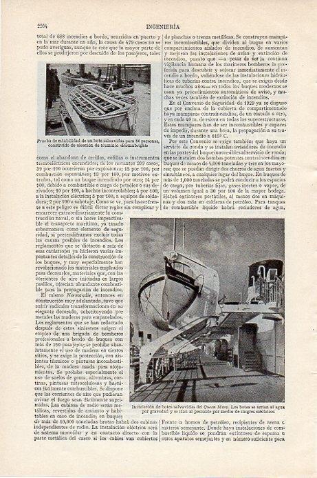 LAMINA V09652: Botes salvavidas del Queen Mary