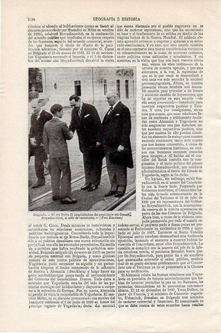 LAMINA V09653: Rey Pedro II junto a Stoyadinovitch en Belgrado