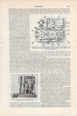 LAMINA V09656: Maquina de vapor Christiansen de 4 cilindros
