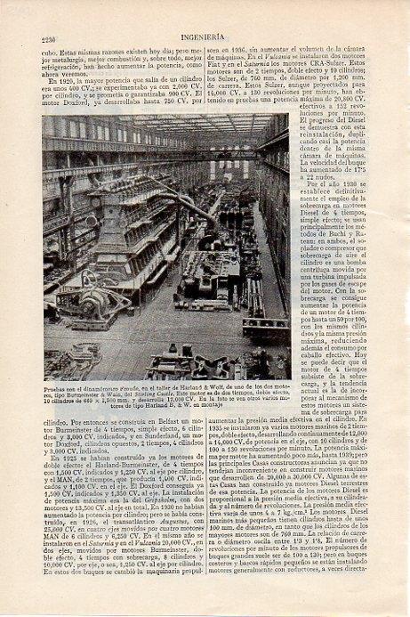 LAMINA V09657: Dinamometro Proude en Taller Harland & Wolf