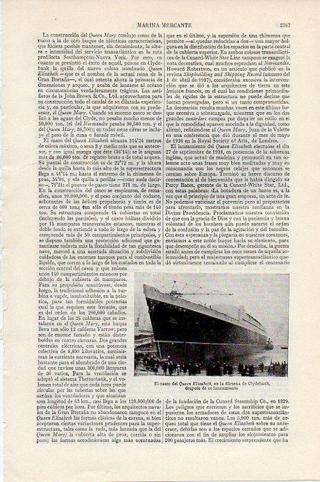 LAMINA V09659: Queen Elisabeth en la darsena de Clydebank