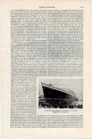 LAMINA V09659: Queen Elisabeth en la darsena de Clydebank