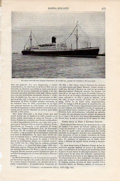 LAMINA V09662: Vapor aleman Scharnhorst