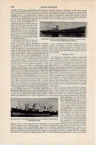 LAMINA V09671: Buque Challenge y motonave Mormacpenn