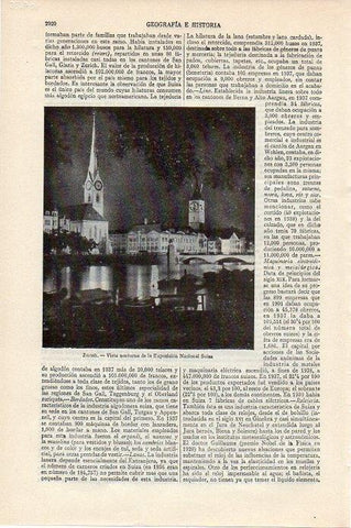 LAMINA V09635: Vista nocturna de la Exposicion Nacional Suiza en Zurich