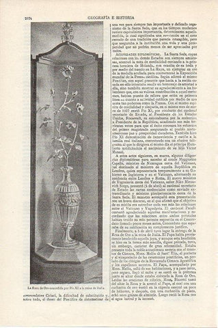 LAMINA V09643: La Rosa de Oro de Pio XI a la reina de Italia