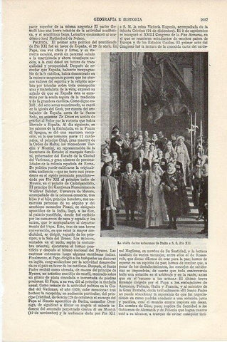 LAMINA V09645: Los soberanos de Italia visitando a Pio XII