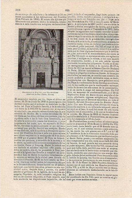 LAMINA V09503: Monumento a Pio VII, por Thorwaldsen