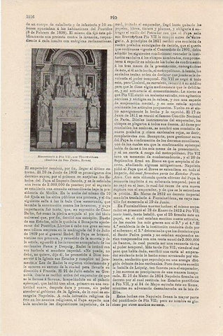 LAMINA V09503: Monumento a Pio VII, por Thorwaldsen