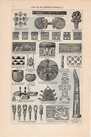 LAMINA V09493: Arte de los pueblos salvajes I