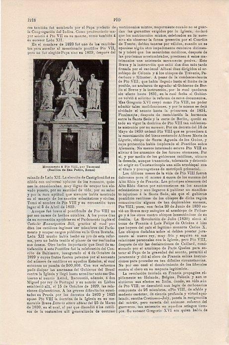 LAMINA V09504: Monumento a Pio VIII, por Tenerani