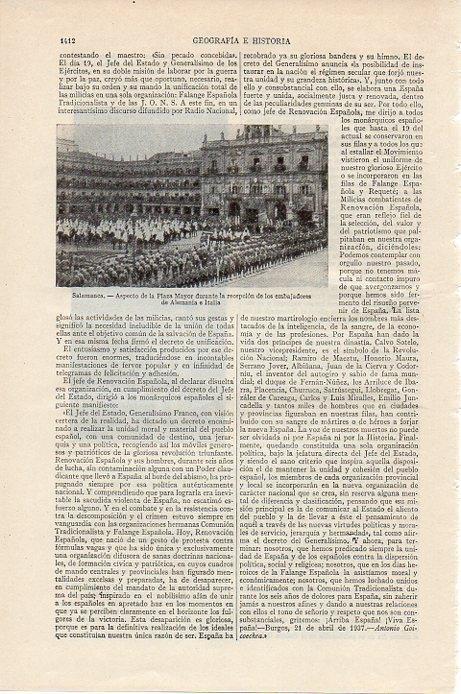 LAMINA V09549: Embajadores de Alemania e Italia en Plaza Mayor de Salamanca
