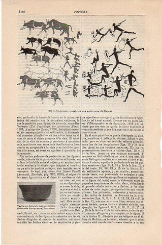 LAMINA V09560: Dibujo bosquiman en gruta de Hermon