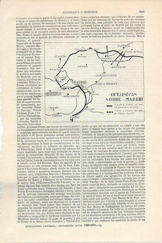 LAMINA V09563: Plano de las ofensivas sobre Madrid entre 1936 y 1937