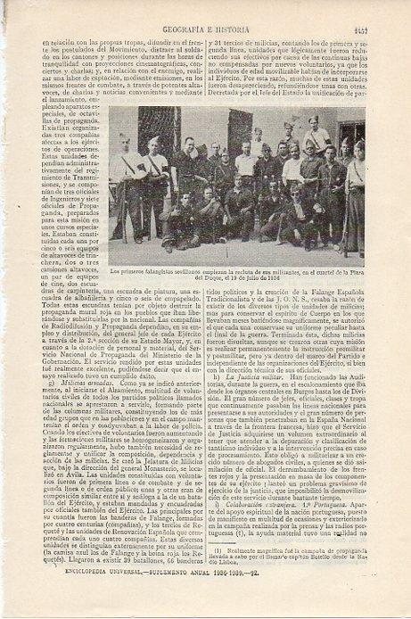LAMINA V09565: Falangistas sevillanos el 19 julio 1936 en cuartel Plaza del Duque