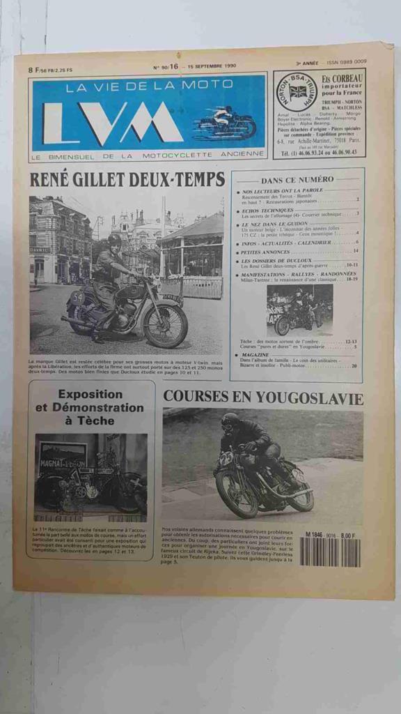 La vie de la moto  LVM numero 90/16, 15 septembre 1990 - Les dossiers de ducloux (les René Gillet deux-temps)