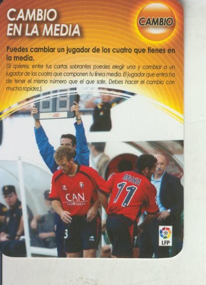 Cromo: Derby Total 2004-2005: Medio tiempo: Cambio en la media