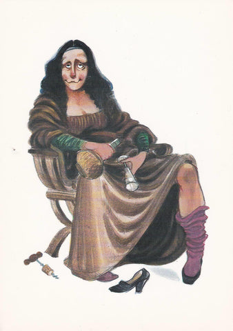 POSTAL B10456: LA GIOCONDA de GIN: DIBUJO SATIRICO modelo 1