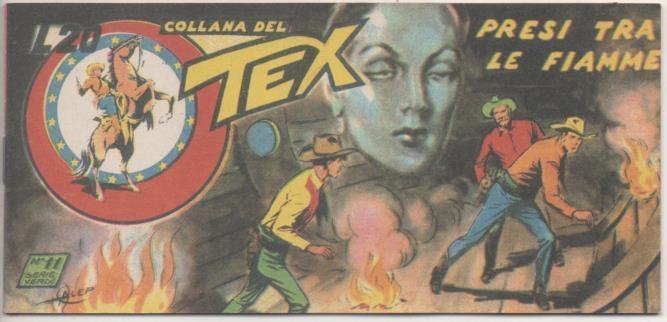 Comic E00352: Collana del Tex L20 nº 11 Serie Verde. Presi tra le Fiame