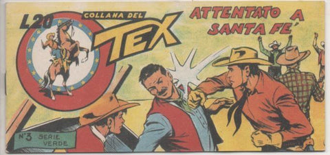 Comic E00344: Collana del Tex L20 nº 3 Serie Verde. Attentato a Santa Fe'