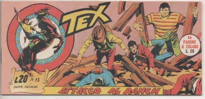 Comic E00459: Collada del Tex L20 nº 13 Serie Nevada. Attacco al Ranch