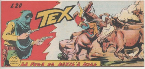 Comic E00422: Collana del Tex L20 nº 9 Serie Gialla. La Fuga da Devil's Hill