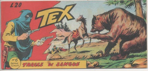 Comic E00419: Collana del Tex L20 nº 6 Serie Gialla. Tracce di Sangue