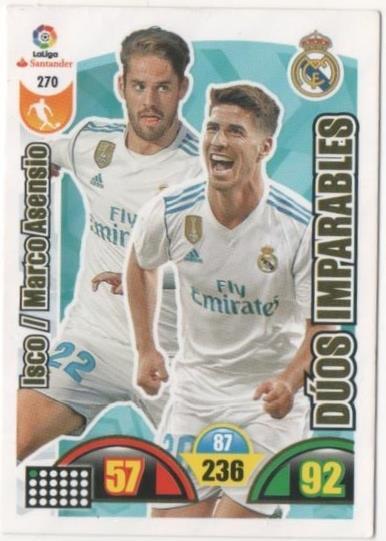 Cromo E00776: Album 2-Trading Car Game 2017-18, Isco-Marco Asensio-DÚOS IMPARABLES: Real Madrid. Medios
