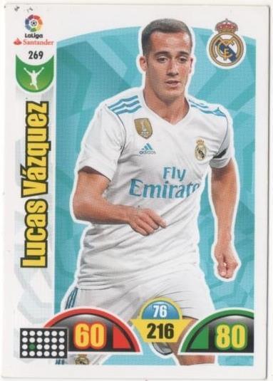 Cromo E00775: Album 2-Trading Car Game 2017-18, Lucas Vázquez: Real Madrid. Delantero
