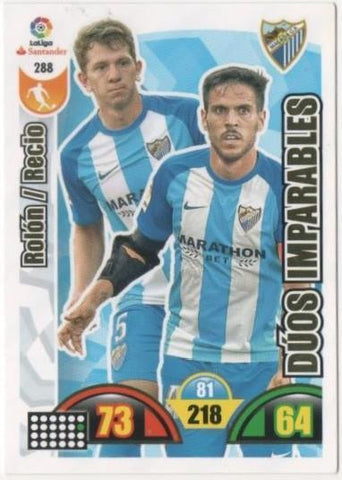 Cromo E00787: Album 2-Trading Car Game 2017-18, Rolón-Recio-DÚOS IMPARABLES: Málaga C.F. Medio