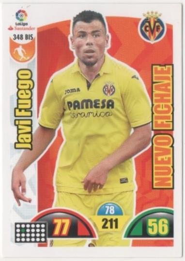 Cromo E00828: Album 2-Trading Car Game 2017-18, Javi Fuego: Villareal C.F. Medio