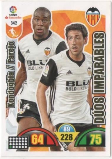 Cromo E00825: Album 2-Trading Car Game 2017-18, Kondogbia-Parejo-DÚOS IMPARABLES: Valencia C.F. Medio