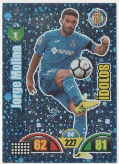 Cromo E00851: Album 2-Trading Car game 2017-18, Jorge Molina-ÍDOLOS: Getafe C.F. Delantero