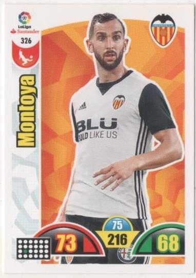 Cromo E00814: Album 2-Trading Car Game 2017-18, Montoya: Valencia C.F. Defensa
