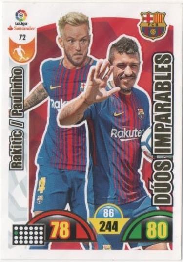 Cromo E00623: Album 2-Trading Car Game 2017-18, Rakitic-Paulinho-DÚOS IMPRABLES: F.C. Barcelona. Meddio