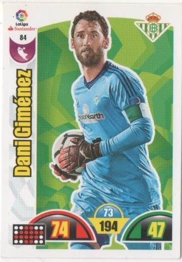 Cromo E00641: Album 2-Trading Car Game 2017-18, Dani Giménez: Real Betis Balonpie. Portero