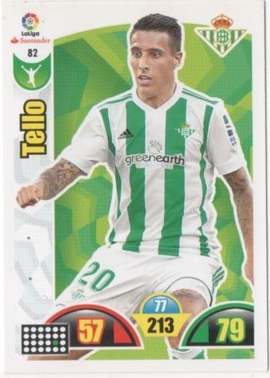 Cromo E00639: Album 2-Trading Car Game 2017-18, Tello: Real Betis Balonpie. Delantero
