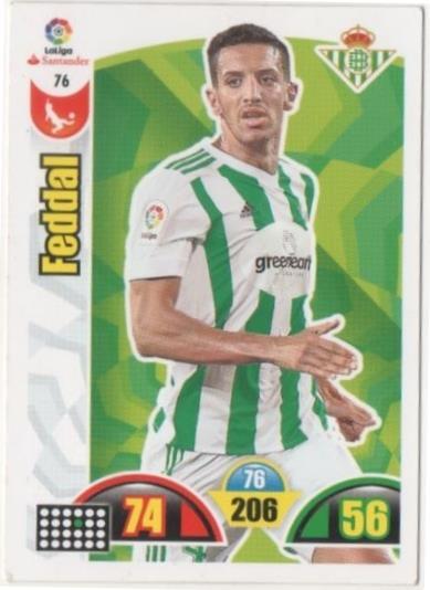 Cromo E00635: Album 2-Trading Car Game 2017-18, Feddal: Real Betis Balonpie. Defensa