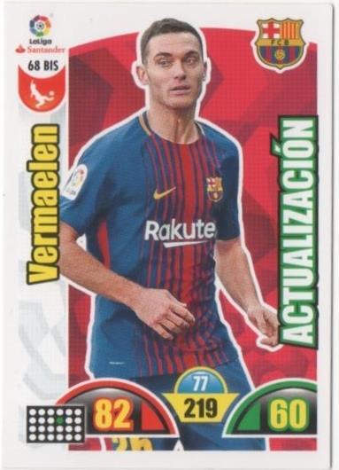 Cromo E00632: Album 2-Trading Car Games 2017-18, Vermaelen: F.C. Barcelona. Defensa