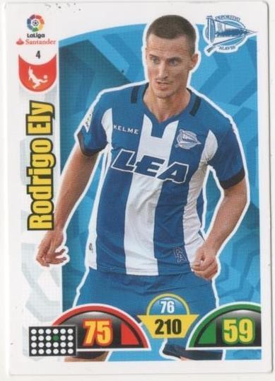 Cromo E00587: Album 2-Trading Car Game 2017-18, Rodrigo Ely: Deportivo Alavés. Defensa