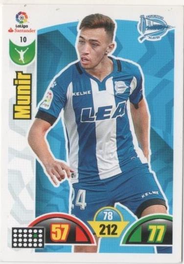 Cromo E00585: album 2-Trading Car Game 2017-18, Munir: Deportivo Alavés. Delantero