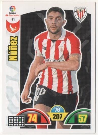 Cromo E00601: Album 2-Trading Car Game 2017-18, Núñez: At.C. Bilbao. Defensa