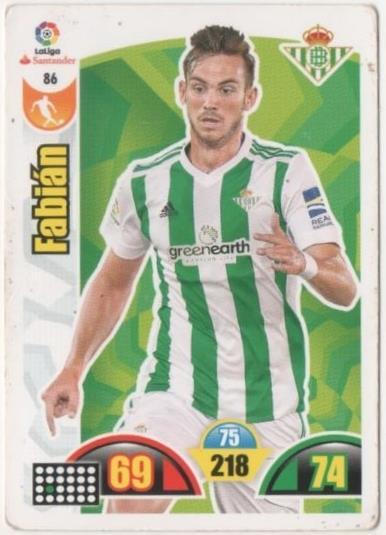 Cromo E00643: Album 2-Trading Car Game 2017-18, Fabián: Real Betis Balonpie. Medio