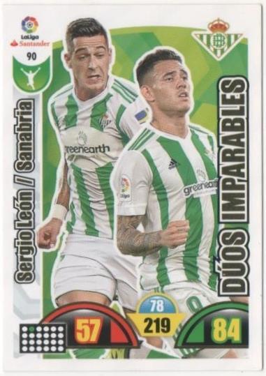Cromo E00647: Album 2-Trading Car Game 2017-18, Sergio León-Sanabria-DÚOS IMPARABLES: Real Betis Balonpie.Delantro