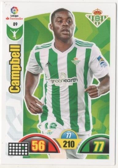 Cromo E00646: Album 2-Trading Car Game 2017-18, Campbell: Reaal Betis Balonpie. Delantero