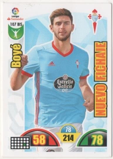 Cromo E00662: Album 2-Trading Car Game 2017-18, Boyé: R.C. Celta de Vigo. Delantero