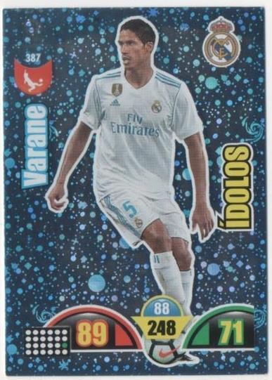 Cromo E00859: Album 2-Trading Car Game 2017-18, Varane-ÍDOLOS: Real Madrid. Defensa