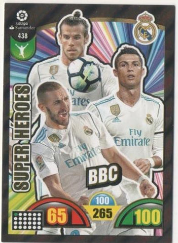 Cromo E00897: Album 2-Trading Car Game 2017-18, Super Héroes-BBC: Real Madrid