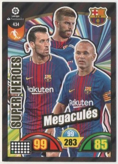 Cromo E00894: Album 2-Trading Car Game 2017-18, Super Héroes-MEGACULÉS: F.C. Barcelona