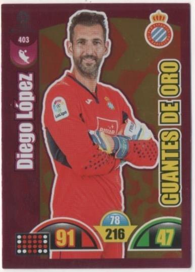 Cromo E00873: Album 2-Trading Car Game 2017-18, Diego López-GUANTES DE ORO: R.C.D. Español. Portero